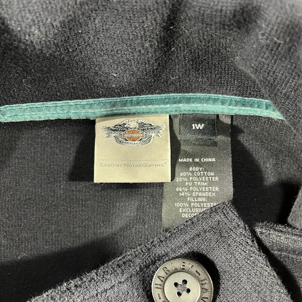 Harley-Davidson Peacoat Womens Plus 1X Navy Blue Jacket Double Breasted Moto - Picture 2 of 9